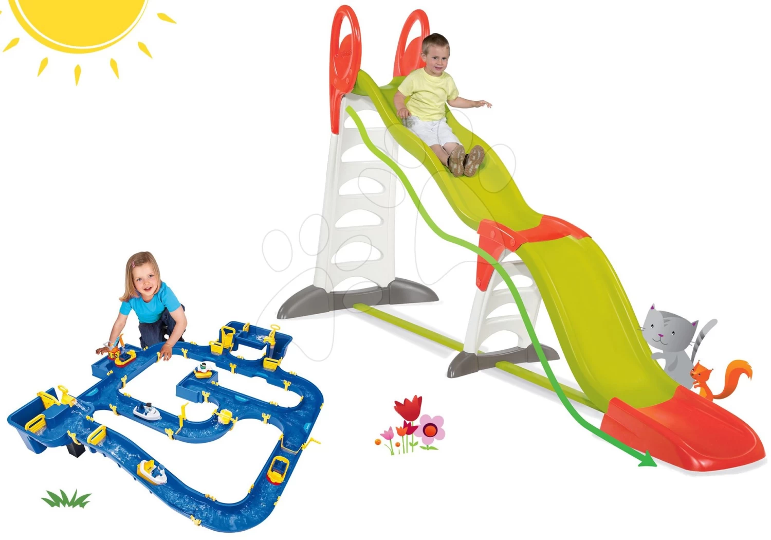 Rutschenset Toboggan Super Megagliss 2in1 Smoby Und Amsterdam Wasserbahn Mit Booten Ab 24 Monaten â Bild 19