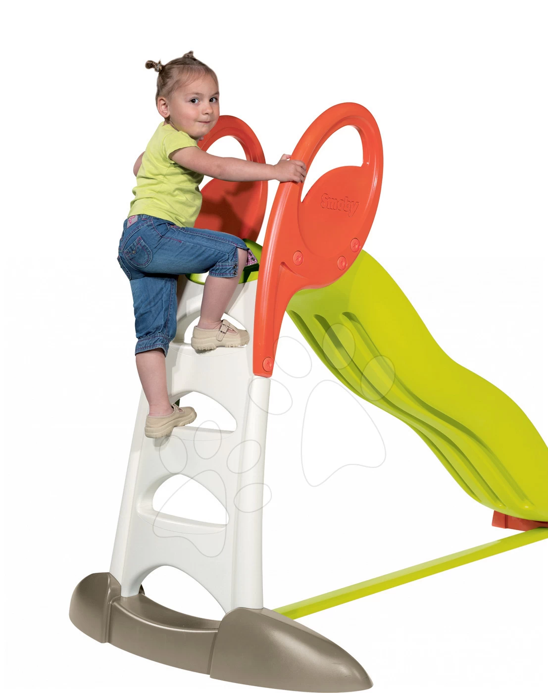 Set Rutsche Toboggan XL Smoby Mit Wasserlänge 230 Cm Und Ein Builder Max-Traktor Mit Anhänger, Bagger Und Lader – Bild 3