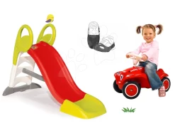 Rutschenset Toboggan KS Smoby Länge 150 Cm Medium Und Bobby Kinderrutscher Mit Anhänger Mit Schutzezügen (Größe 21-27)