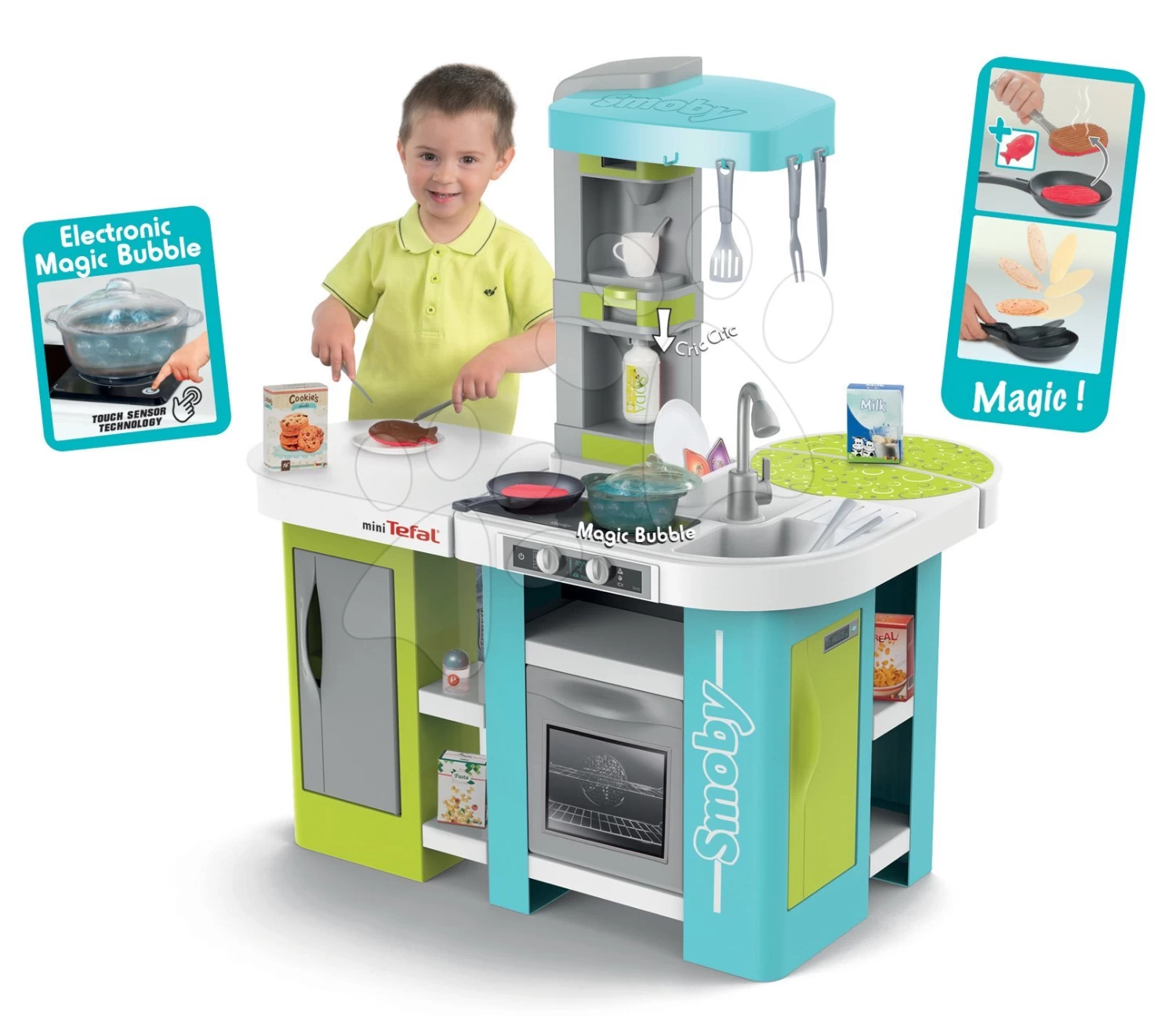 Set Shop Mit Lebensmitteln Market Smoby Und Küche Tefal Studio XL Bubble Elektronisch – Bild 7