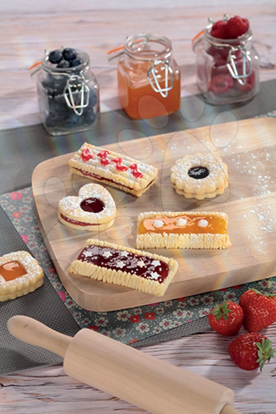 Set Bäckerei Mit Kuchen Baguette & Croissant Bäckerei Smoby Mit Elektronischer Registrierkasse Und Spiel-Kochbuch Kuchen Backen Mit Rezepten – Bild 3