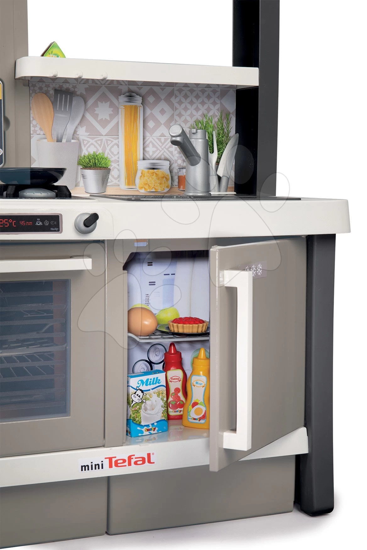 Set Shop Mit Kühlbox Fresh City Market Smoby Mit Elektronischer Registrierkasse Und Eine Küche Mit Fließendem Wasser Tefal Evolutive Wachsend – Bild 6