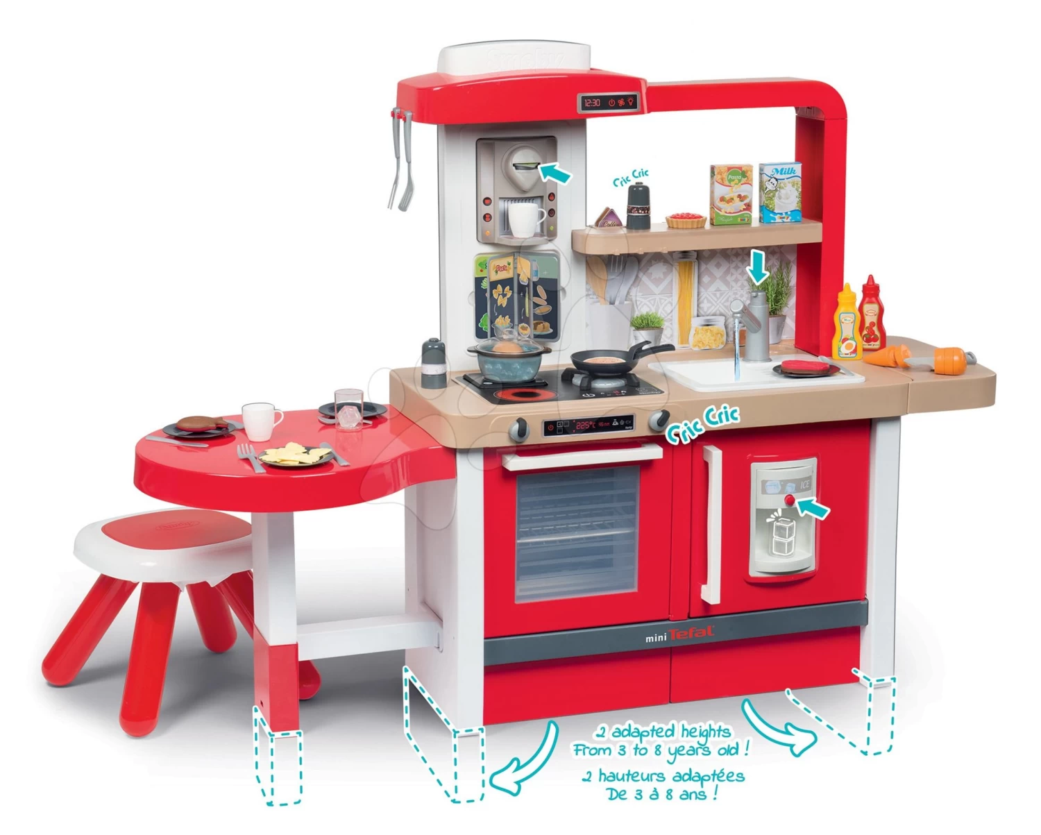 Set Bäckerei Mit Kuchen Baguette & Croissant Bäckerei Smoby Mit Elektronischer Registrierkasse Und Eine Küche Mit Fließendem Wasser Wachsend Tefal Evolutive Grand Chef – Bild 10