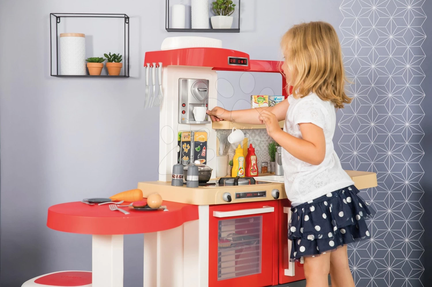Set Bäckerei Mit Kuchen Baguette & Croissant Bäckerei Smoby Mit Elektronischer Registrierkasse Und Eine Küche Mit Fließendem Wasser Wachsend Tefal Evolutive Grand Chef – Bild 13