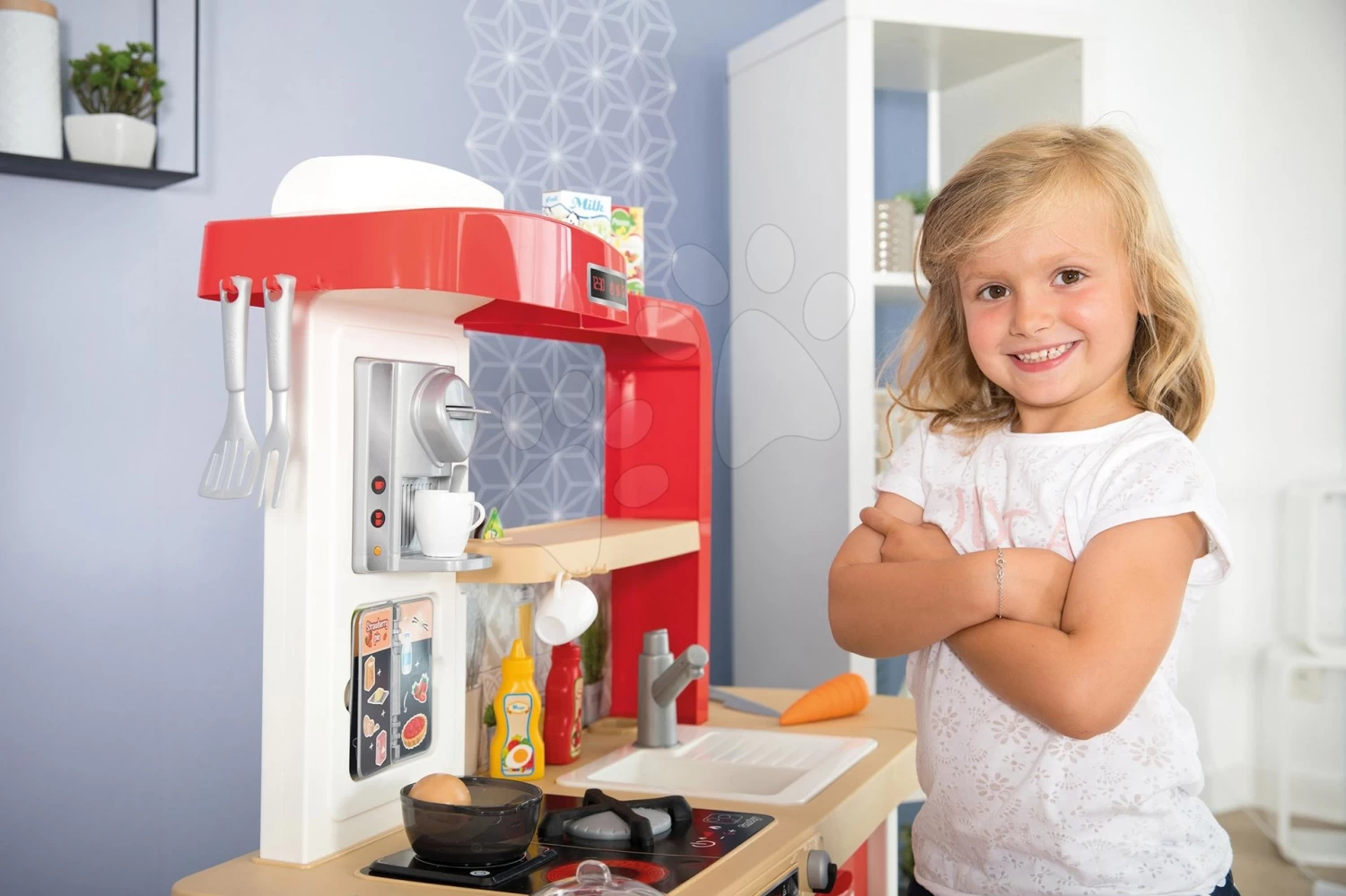 Set Bäckerei Mit Kuchen Baguette & Croissant Bäckerei Smoby Mit Elektronischer Registrierkasse Und Eine Küche Mit Fließendem Wasser Wachsend Tefal Evolutive Grand Chef – Bild 14
