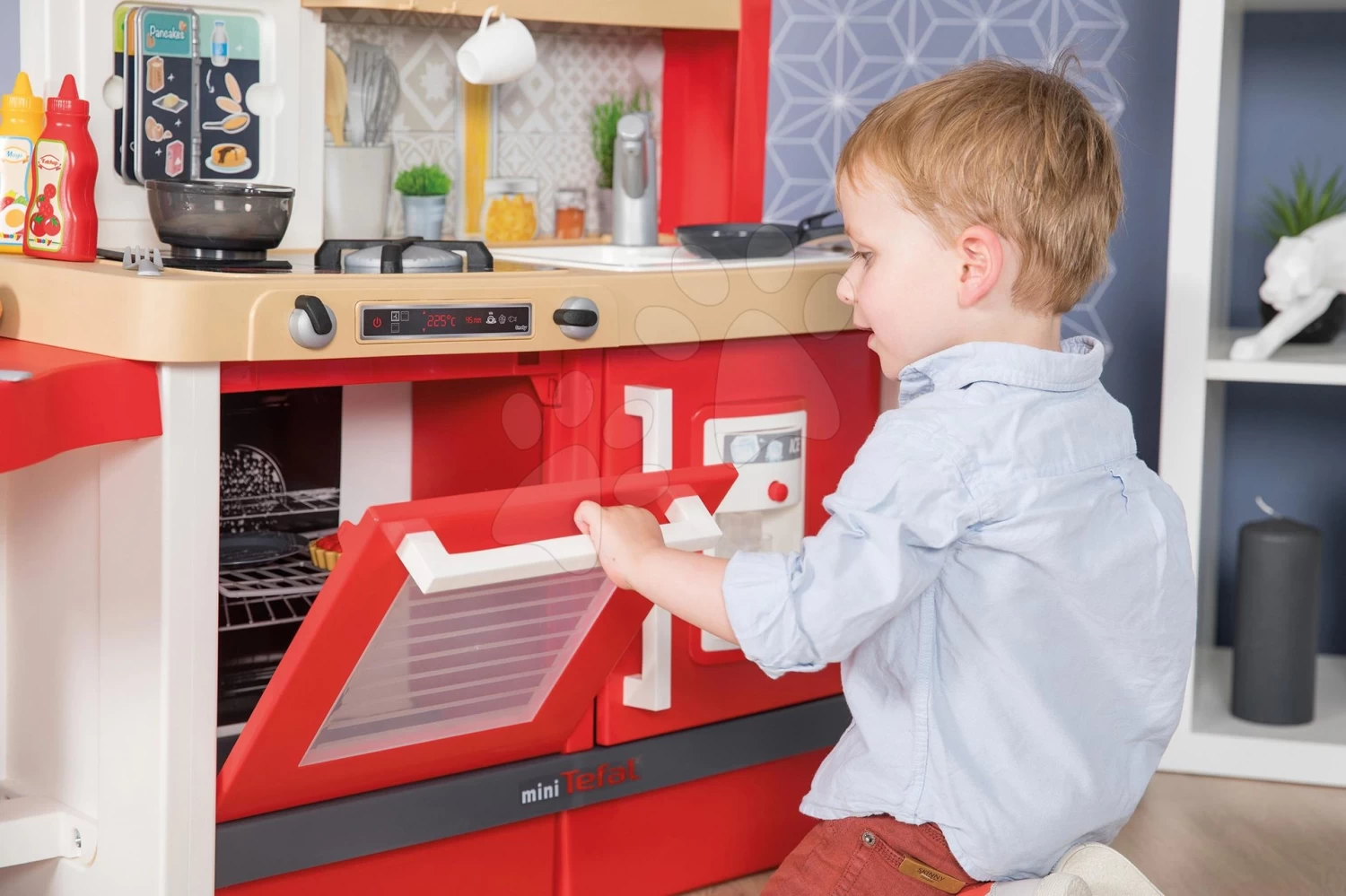 Set Bäckerei Mit Kuchen Baguette & Croissant Bäckerei Smoby Mit Elektronischer Registrierkasse Und Eine Küche Mit Fließendem Wasser Wachsend Tefal Evolutive Grand Chef – Bild 16