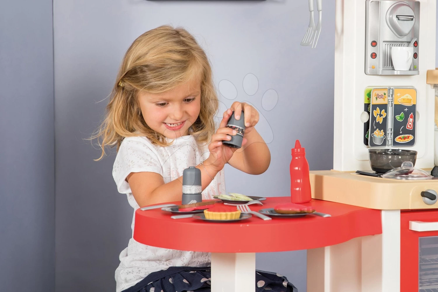 Set Bäckerei Mit Kuchen Baguette & Croissant Bäckerei Smoby Mit Elektronischer Registrierkasse Und Eine Küche Mit Fließendem Wasser Wachsend Tefal Evolutive Grand Chef – Bild 18