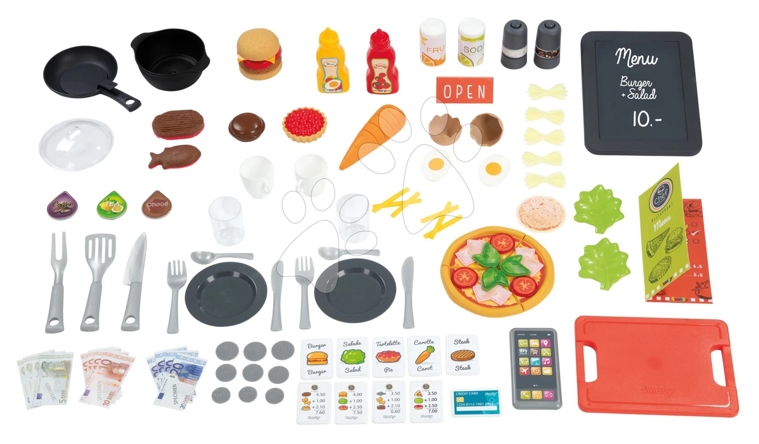 Set-Barbershop, Dreiflügelig Barber Cut&Barber Shop Smoby Und Eine Elektronische Küche Mit Fließendem Wasser Und Essen Mit Geschirr SM320243-18 – Bild 7