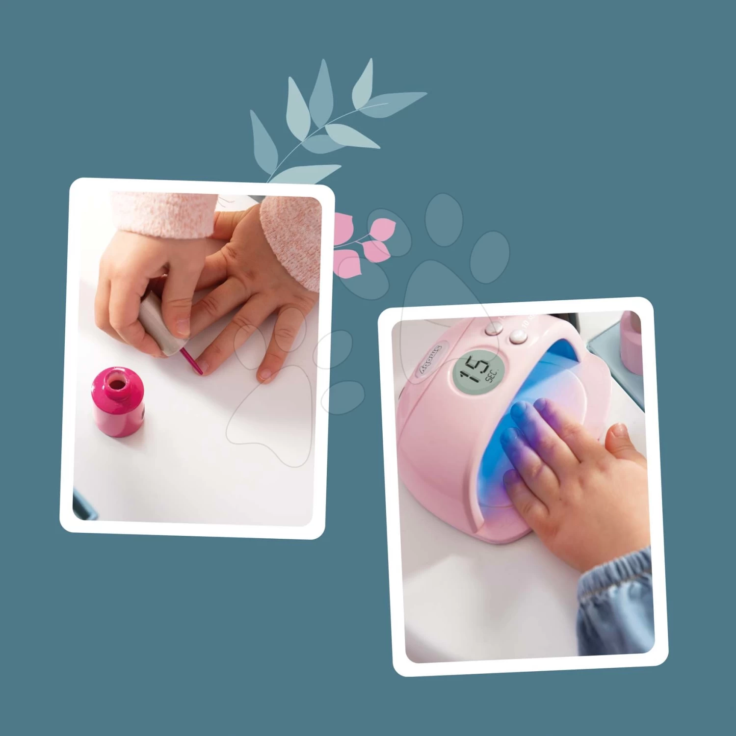 Maniküre Mit Elektronischer UV-Lampe My Beauty Nail Set Smoby Mit Nagelfeile Creme Und Zwei Gel-Nagellacken 11*9*6 Cm SM320149 – Bild 3