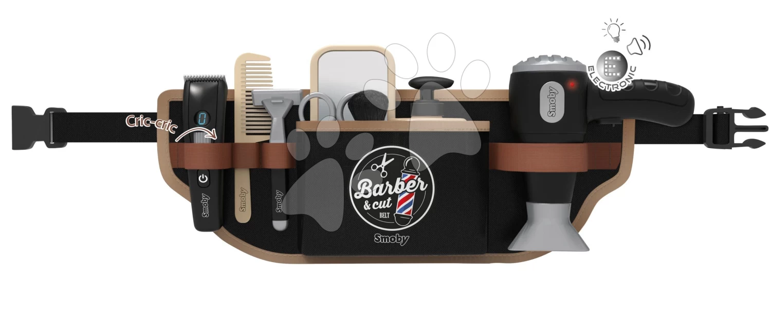 Set-Barbershop, Dreiflügelig Barber Cut&Barber Shop Smoby Und Ein 3-in-1-Kosmetiketui Und Ein Elektronischer Friseurgürtel SM320243-6 – Bild 7