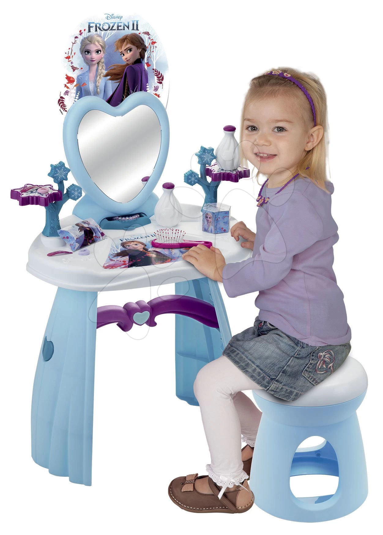 Kosmetiktisch Mit Stuhl Frozen Smoby Mit Herzspiegel Und 10 Zubehörteilen