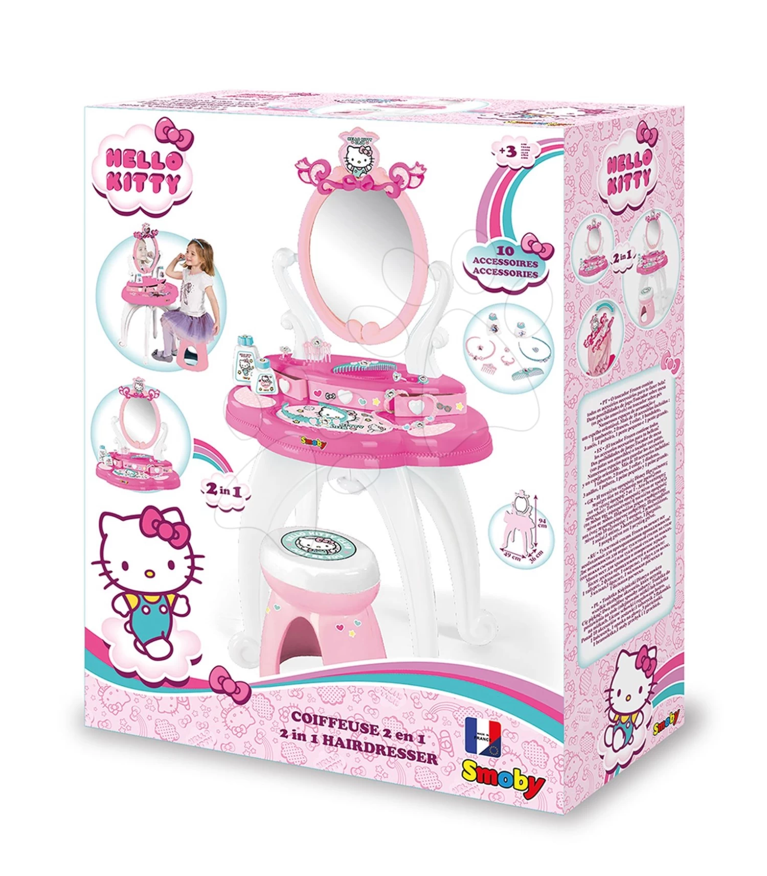 Kosmetiktisch Mit Stuhl Hello Kitty Smoby Und 10 Zubehörteilen – Bild 6