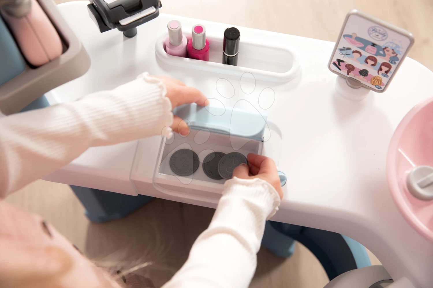 Elektronischer Schönheitstisch My Beauty Center 3in1 Smoby Friseur Und Kosmetik Mit Nagelstudio Und 32 Zubehörteilen – Bild 15