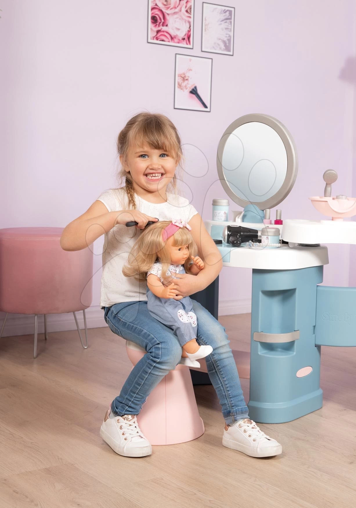 Elektronischer Schönheitstisch My Beauty Center 3in1 Smoby Friseur Und Kosmetik Mit Nagelstudio Und 32 Zubehörteilen – Bild 20