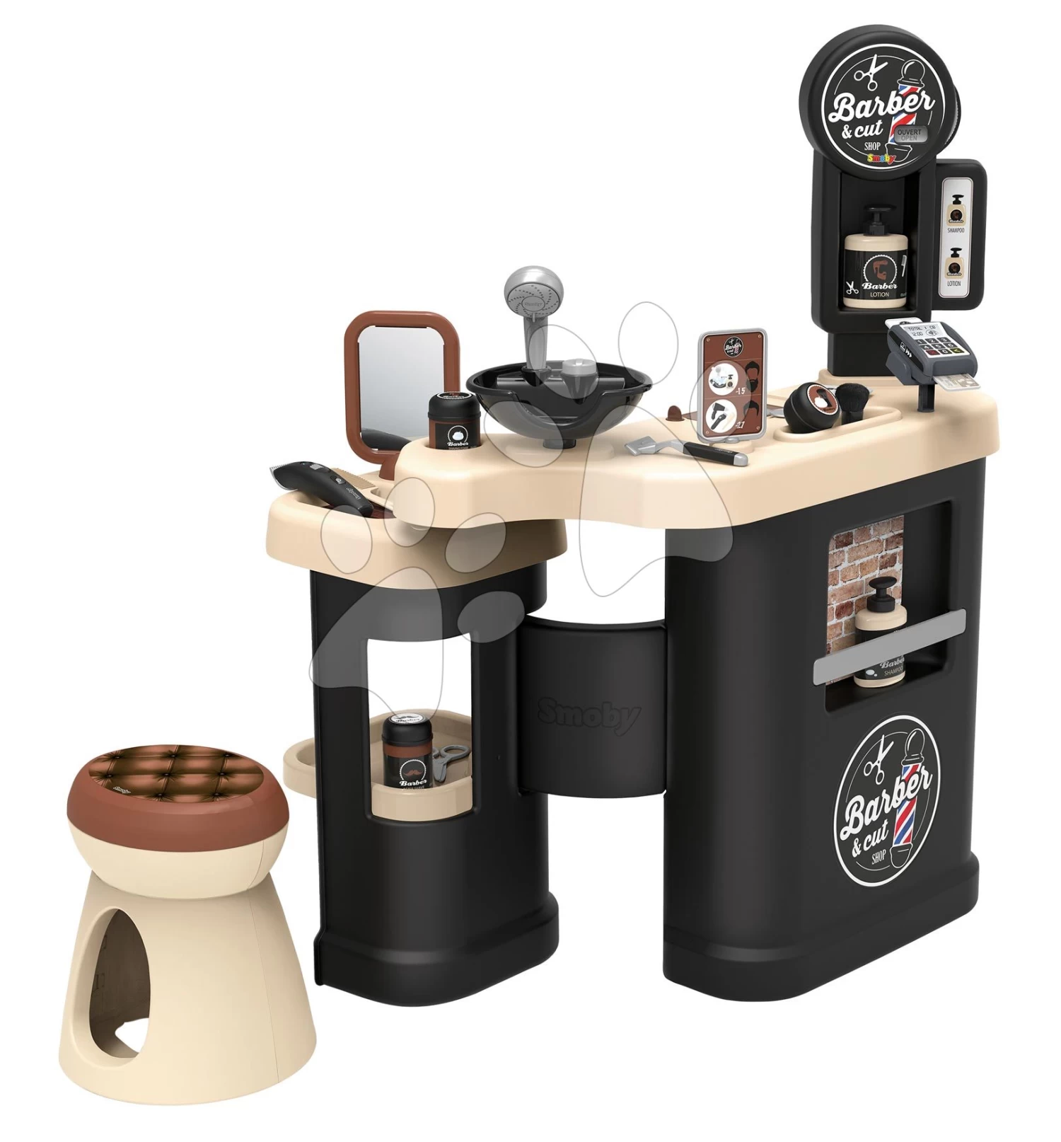 Set-Barbershop, Dreiflügelig Barber Cut&Barber Shop Smoby Und Eine Elektronische Küche Mit Fließendem Wasser Und Essen Mit Geschirr SM320243-18 – Bild 4