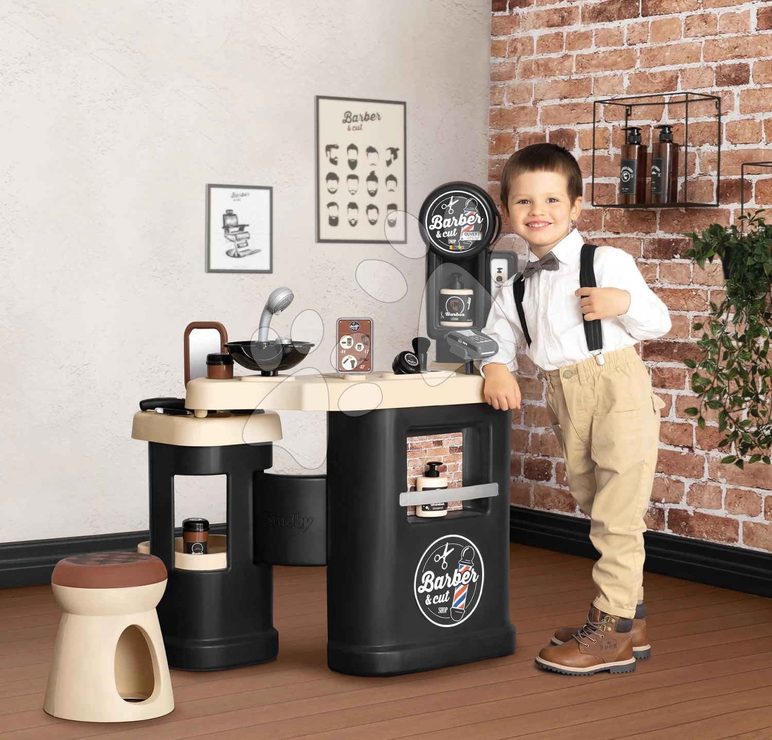 Set-Barbershop, Dreiflügelig Barber Cut&Barber Shop Smoby Und Ein Café Mit Einer Espressomaschine Und Einem Reinigungsset SM320243-14 – Bild 5