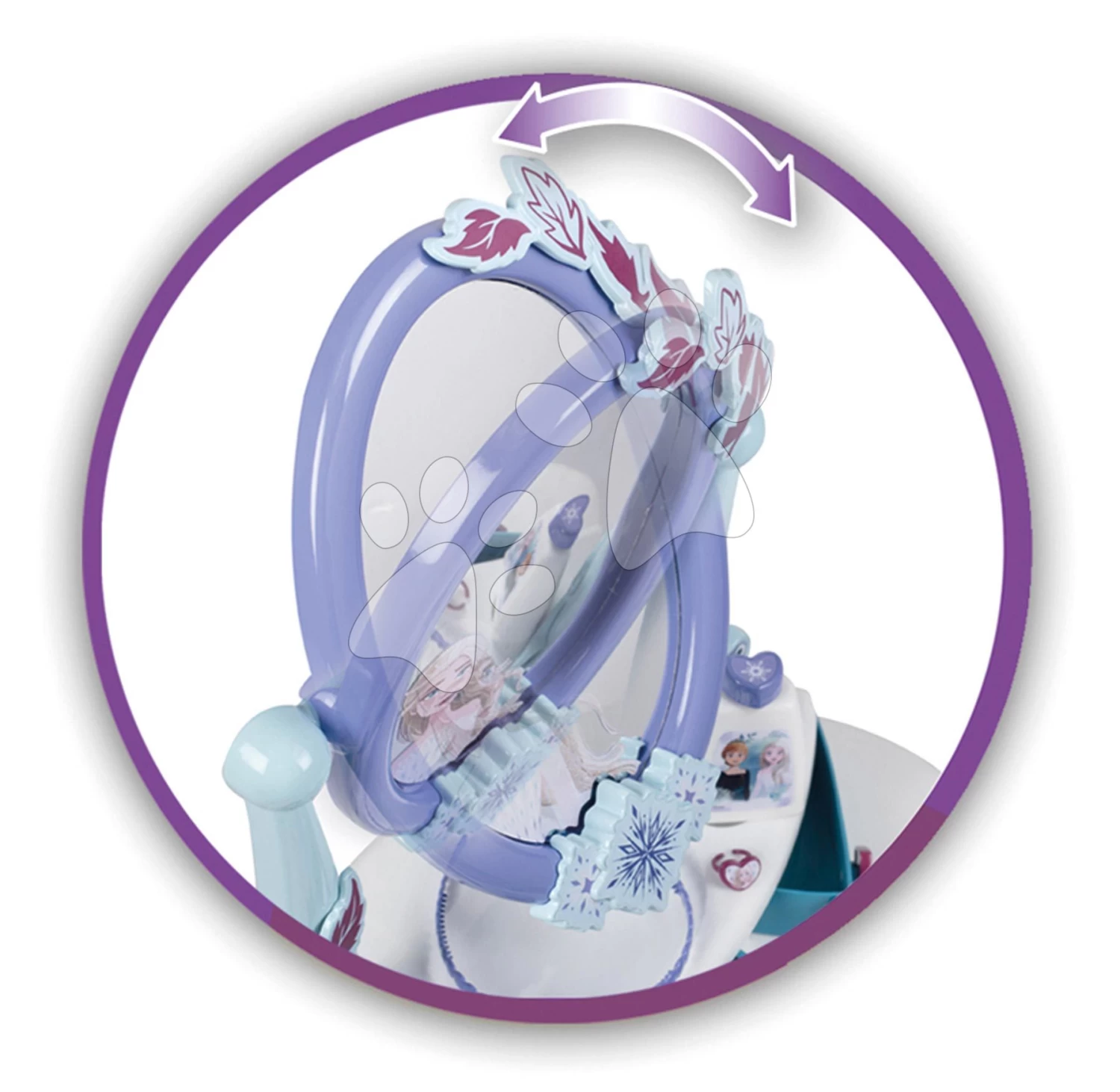 Kosmetiktisch Und Hocker Frozen Hairdresser 2in1 Smoby Mit Spiegel Und 10 Zubehör SM320244 – Bild 4