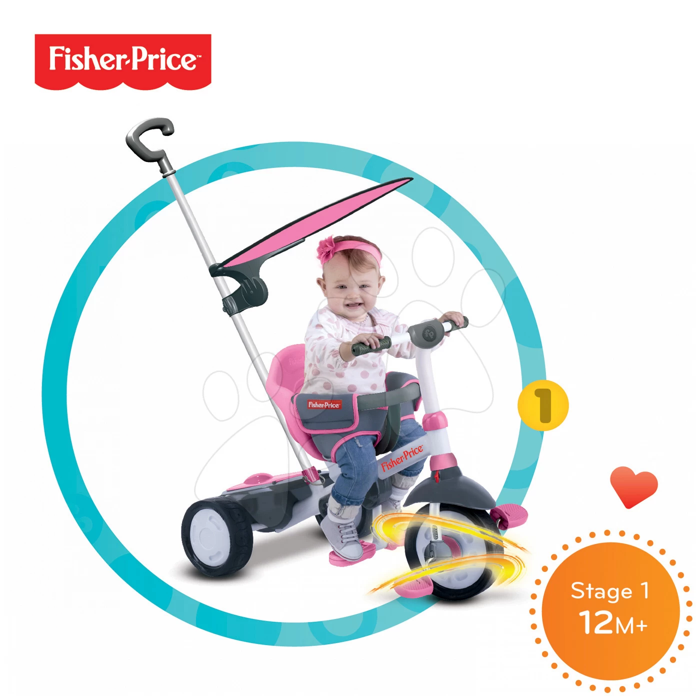 Dreirad Fisher-Price Charm Plus Touch Steering SmarTrike Rosa Ab 12 Monaten â Bild 5