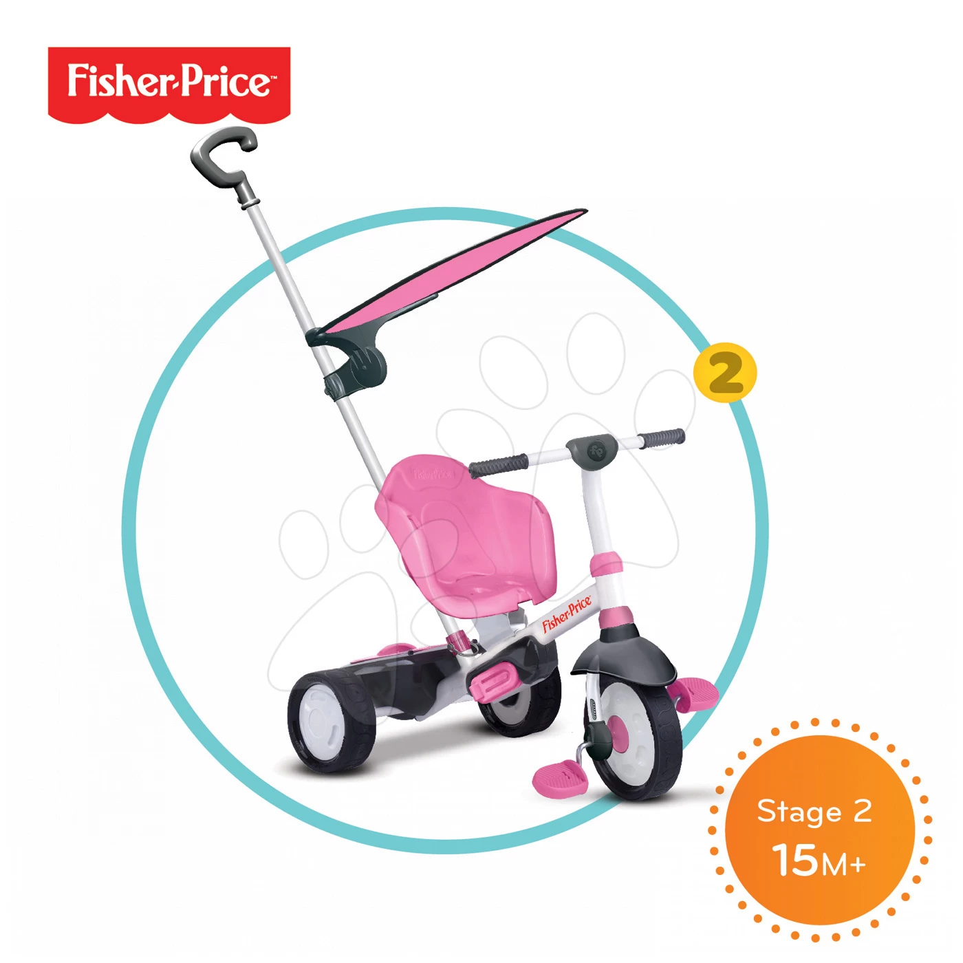 Dreirad Fisher-Price Charm Plus Touch Steering SmarTrike Rosa Ab 12 Monaten â Bild 2