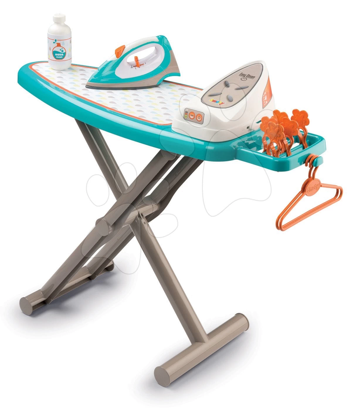 Set Reinigungswagen Mit Elektronischem Staubsauger Vacuum Cleaner Smoby Und Ein Bügelbrett Mit Einem Bügeleisen Und Einem Mittagsset In Der Box – Bild 11