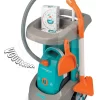 SMOBY Set Reinigungswagen Clean Service Und 9 Zubehör Und Ein Bügelbrett Mit Einem Elektronischen Bügeleisen Tefal