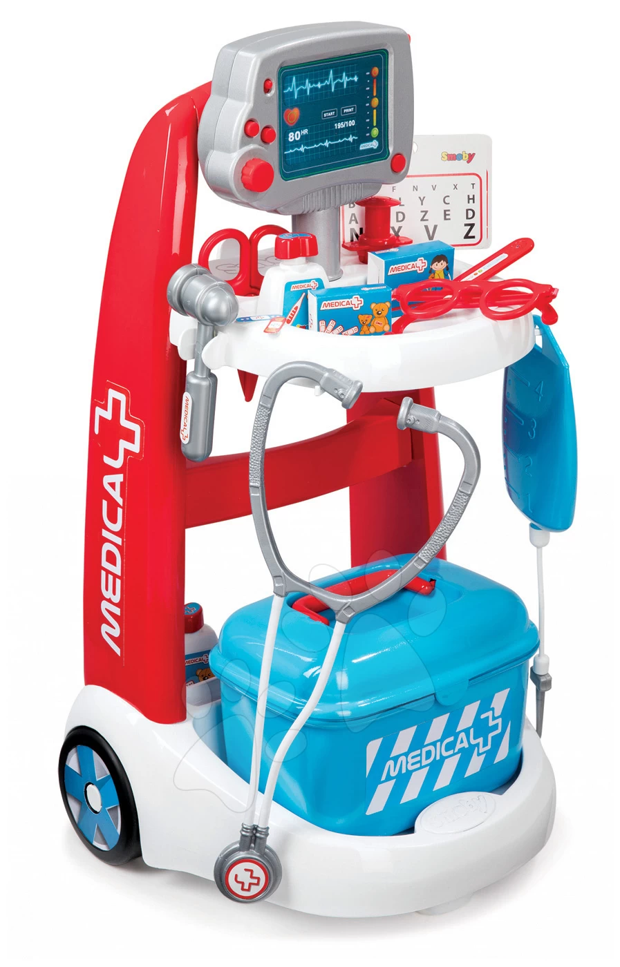 Set Medizinischer Wagen Elektronisch Medical Smoby Und Ein Reinigungswagen Mit Staubsauger Und Bügelbrett