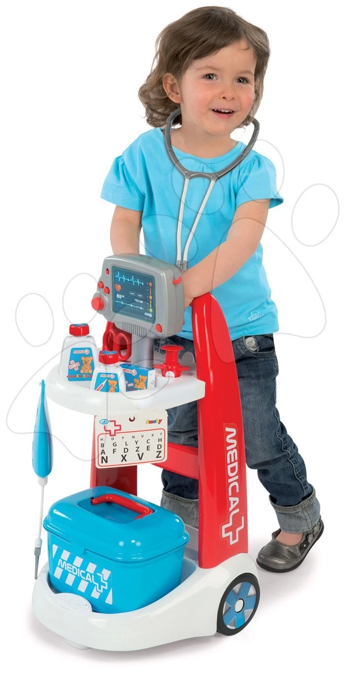 Set Arztwagen, Elektronisch Medical Smoby Und Ein Bad Mit Puppe Und Zubehör – Bild 4