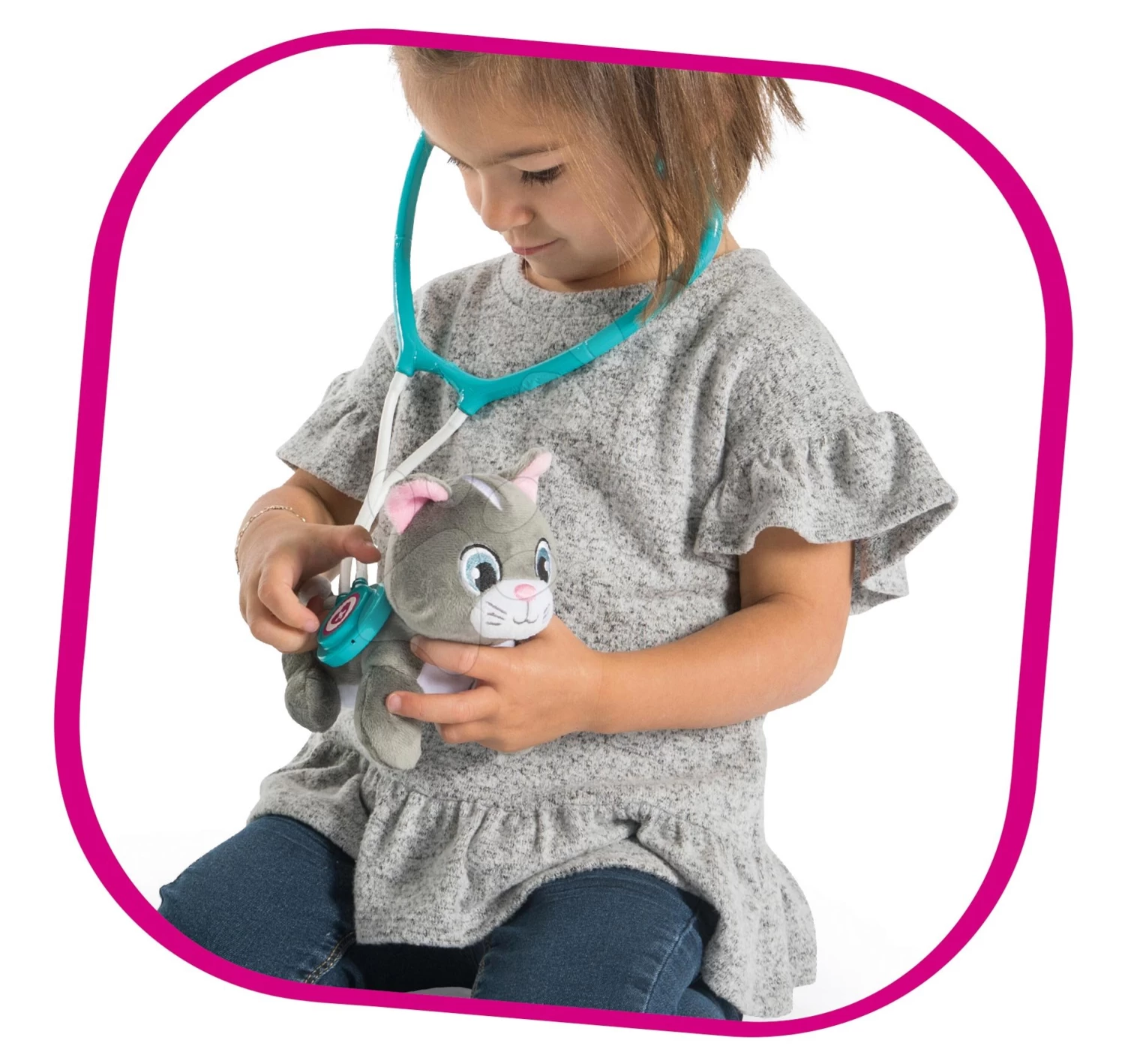 Tierarztpraxis Mit Tieren Veterinary Center Smoby Mit Theke Und Kleiner Badewanne Mit 18 Zubehörteilen – Bild 7