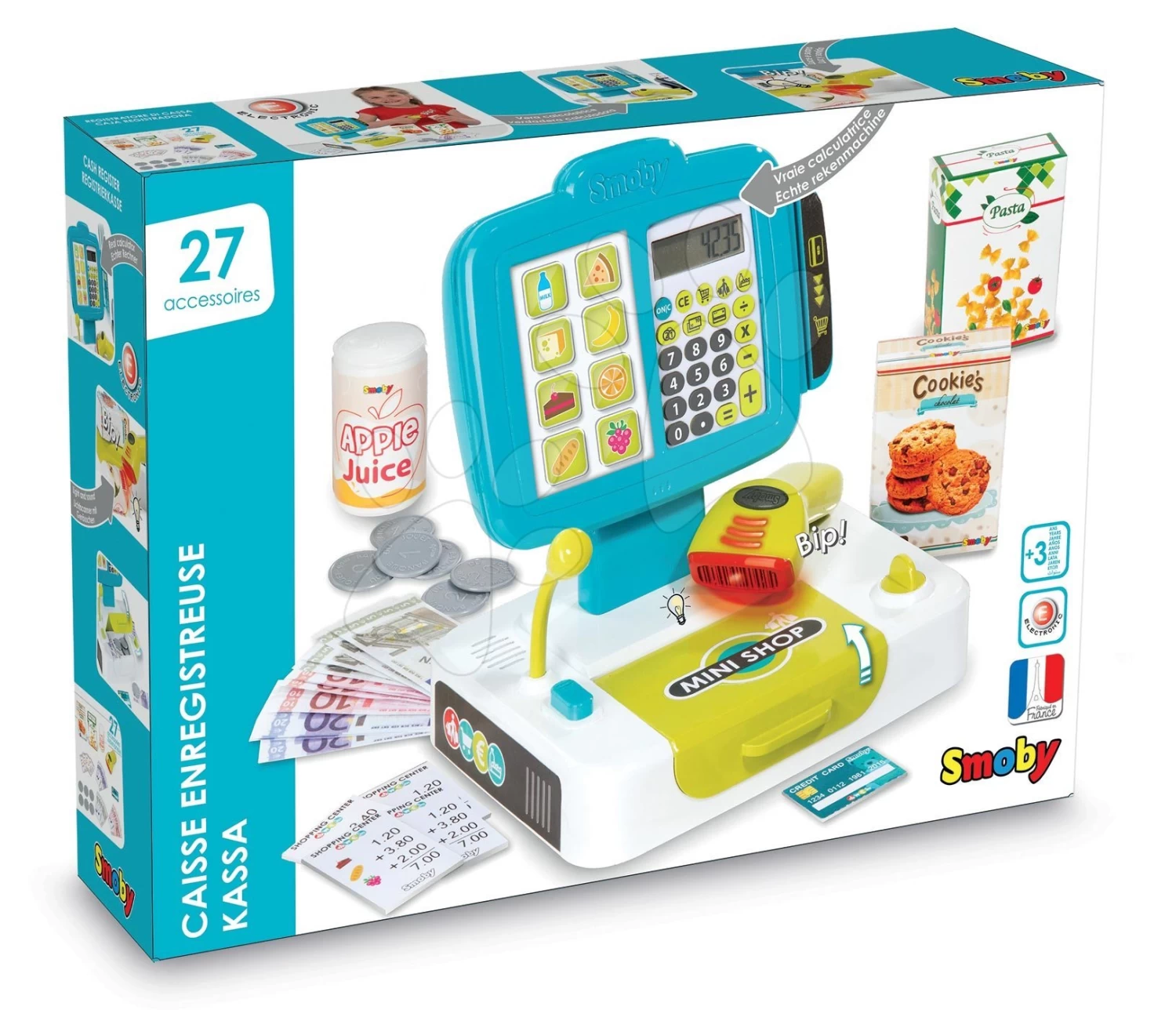 Kasse Mini Shop Smoby Elektronisch Mit Codeleser Und 27 Zubehörteilen Rosa – Bild 6