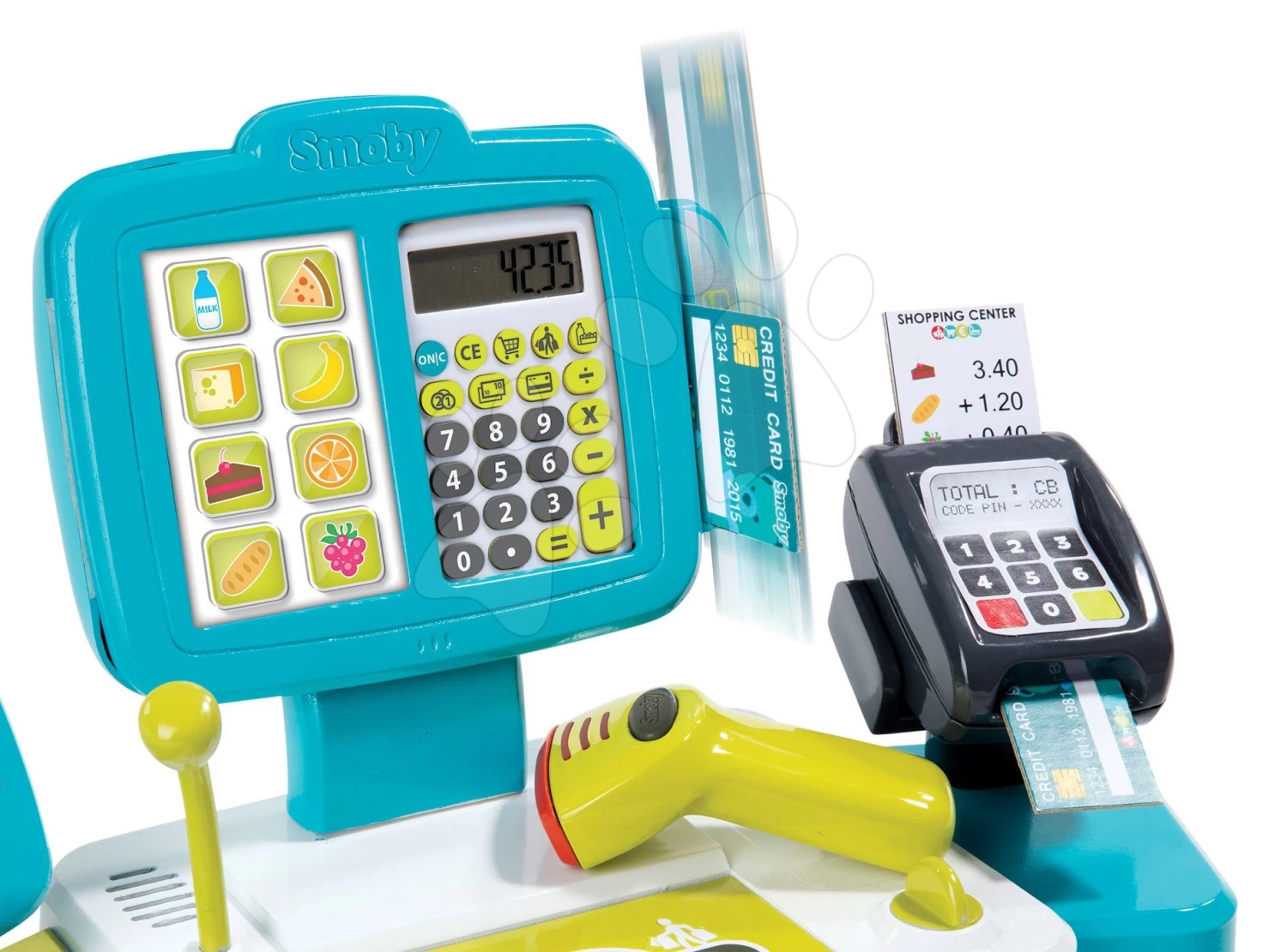 Kasse Mini Shop Smoby Elektronisch Mit Codeleser Und 27 Zubehörteilen Rosa – Bild 2