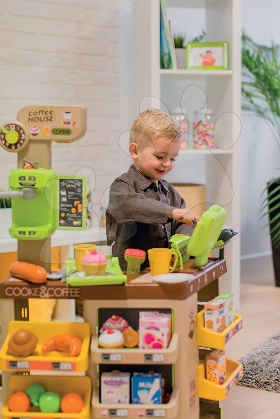 Set Café Mit Espresso-Kaffeemaschine Coffee House Smoby Und Ein Holzbrett Tableau Bois Magnetisch – Bild 10