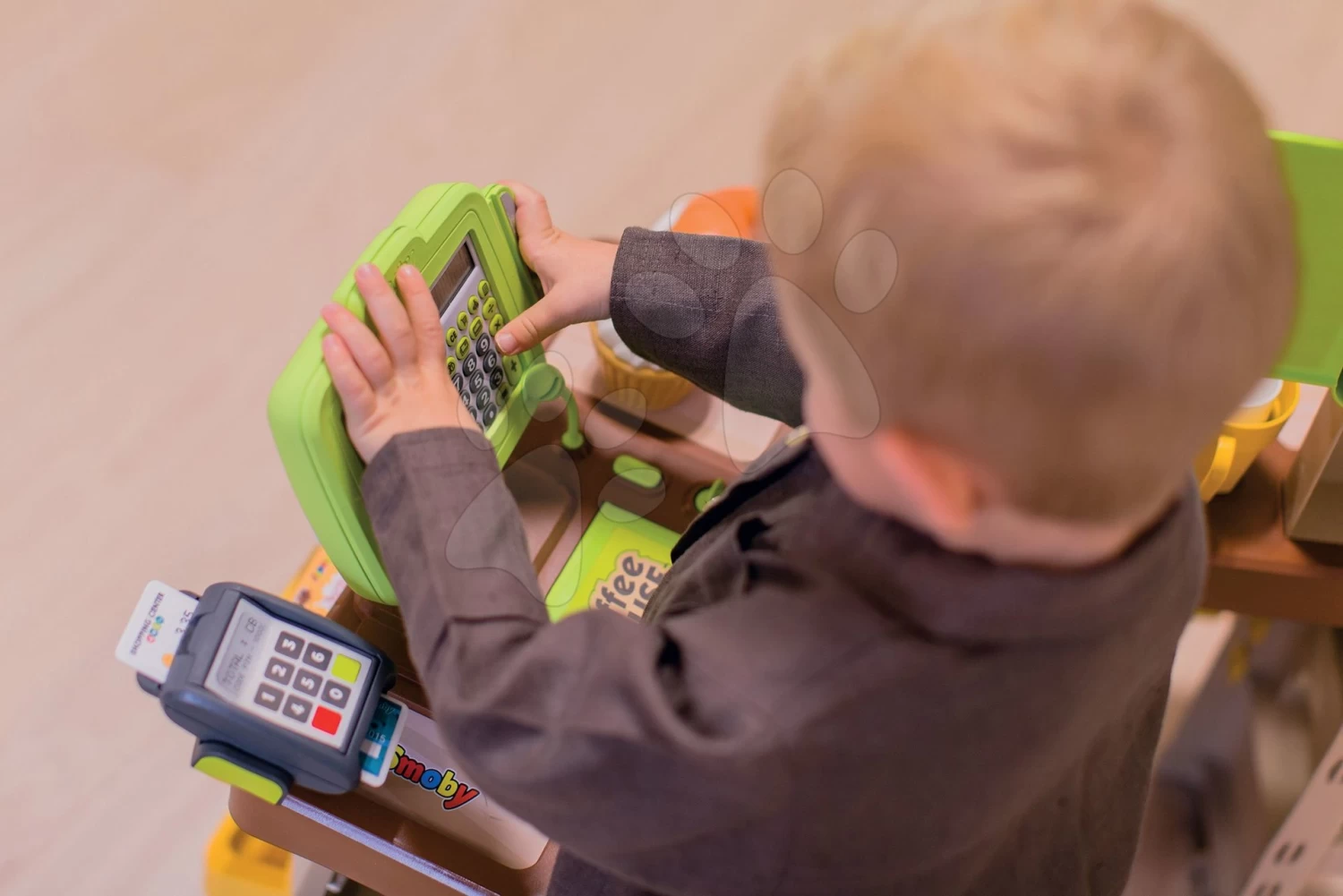 Set Café Mit Espresso-Kaffeemaschine Coffee House Smoby Und Ein Reinigungswagen Mit Dem Elektronischen Staubsauger Vacuum Cleaner – Bild 14