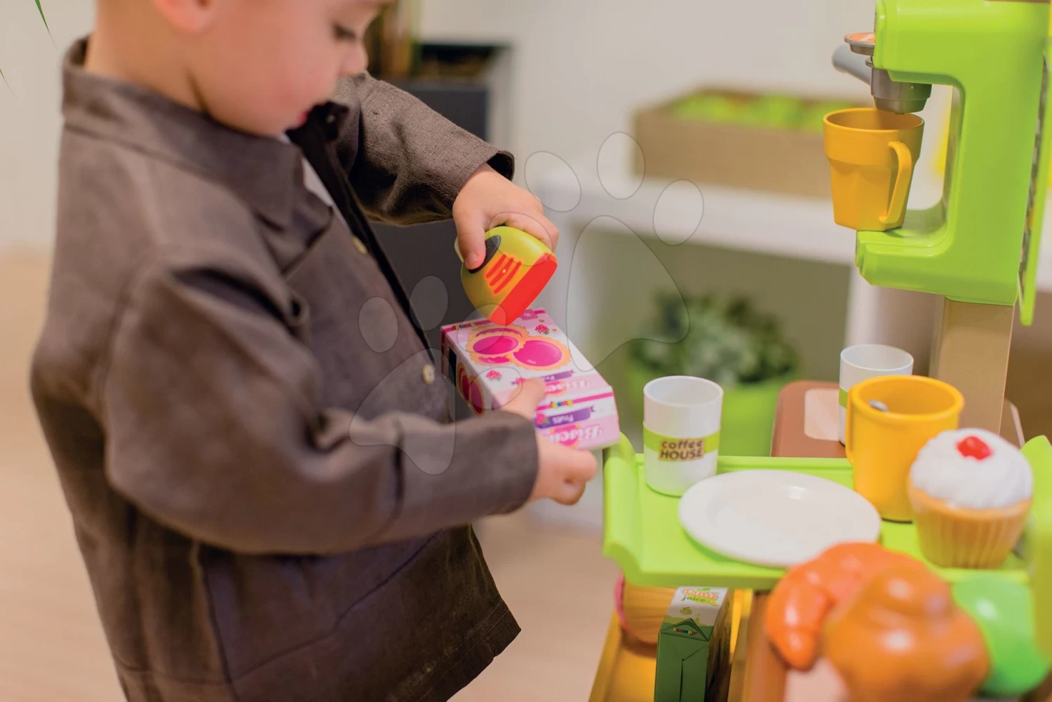 Set Café Mit Espresso-Kaffeemaschine Coffee House Smoby Und Ein Holzbrett Tableau Bois Magnetisch – Bild 16