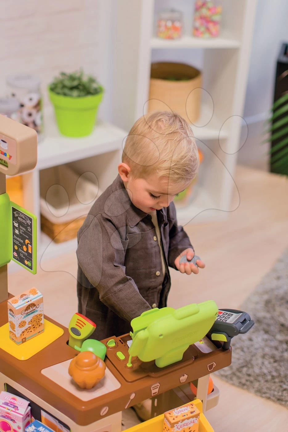 Set Café Mit Espresso-Kaffeemaschine Coffee House Smoby Und Ein Reinigungswagen Mit Dem Elektronischen Staubsauger Vacuum Cleaner – Bild 17