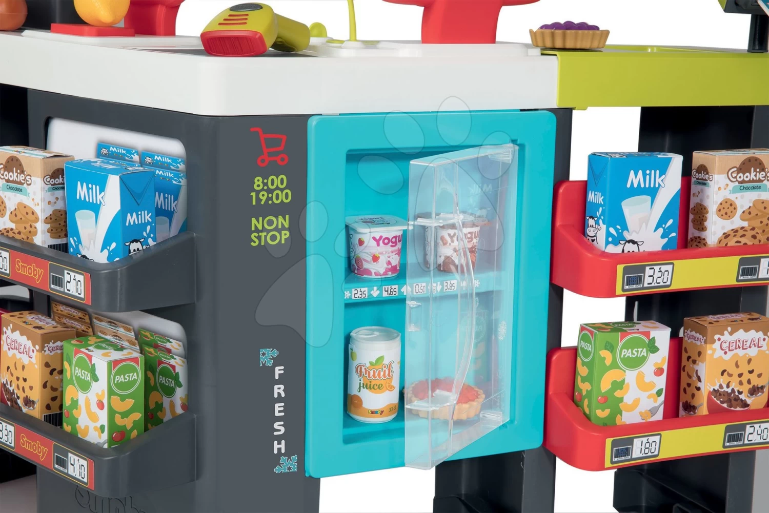 Set Laden Maxi Market Smoby Mit Elektronischer Registrierkasse Und Wagen Und Cherry Special Küche Mit Sounds – Bild 4