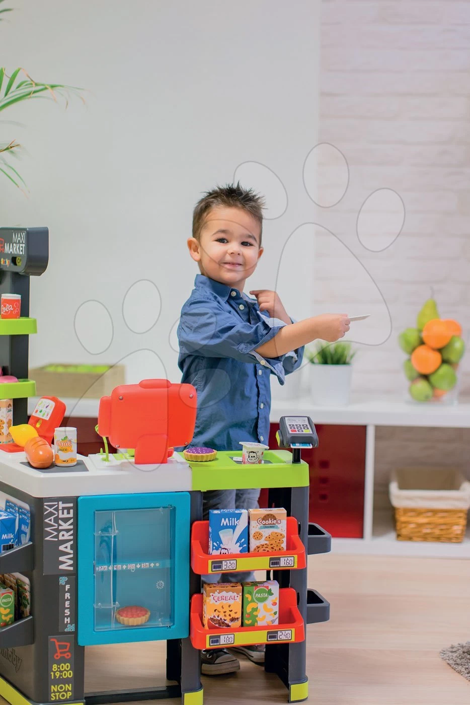 Set Laden Maxi Market Smoby Mit Elektronischer Registrierkasse Und Wagen Und Cherry Special Küche Mit Sounds – Bild 13