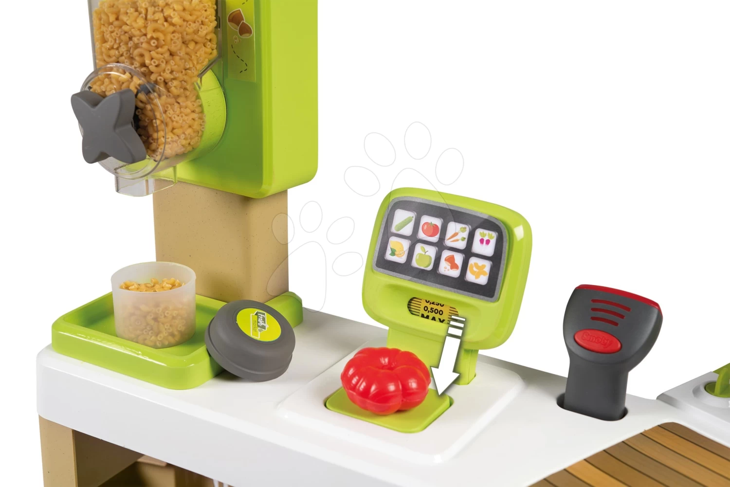 Set-Shop Obst-Gemüse Bio-Frischmarkt Smoby Mit Spielküche Food Corner Restaurant Mit Hamburger – Bild 14