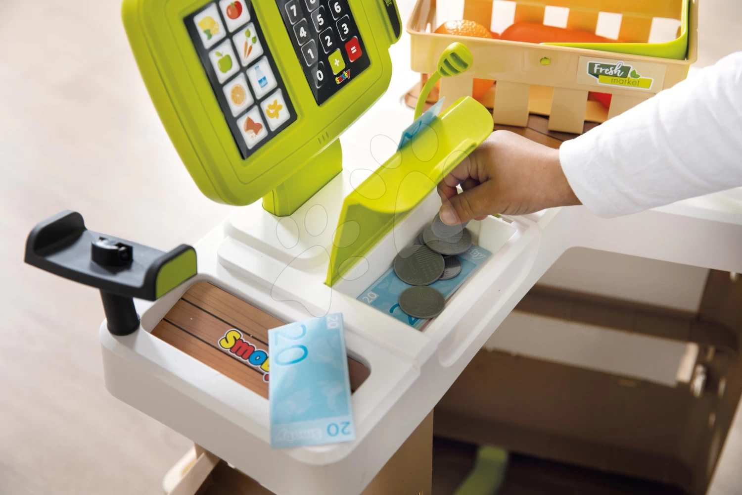 Obst- Und Gemüseladen Organic Fresh Market Smoby Mit Getreidespender Und Elektronischem Scanner Mit 43 Zubehör – Bild 15