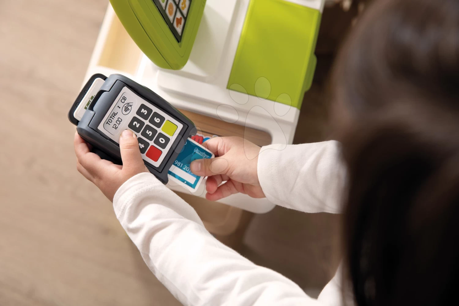 Set-Shop Obst-Gemüse Bio-Frischmarkt Smoby Mit Spielküche Food Corner Restaurant Mit Hamburger – Bild 2