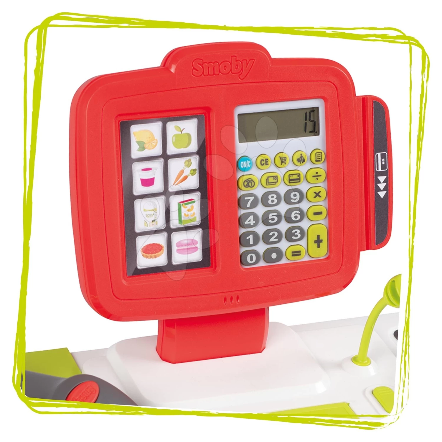 Gemischtwarenladen Maxi Market Smoby Mit Elektronischer Registrierkasse Und Scannerkühlschrank Mit 50 Zubehör – Bild 2