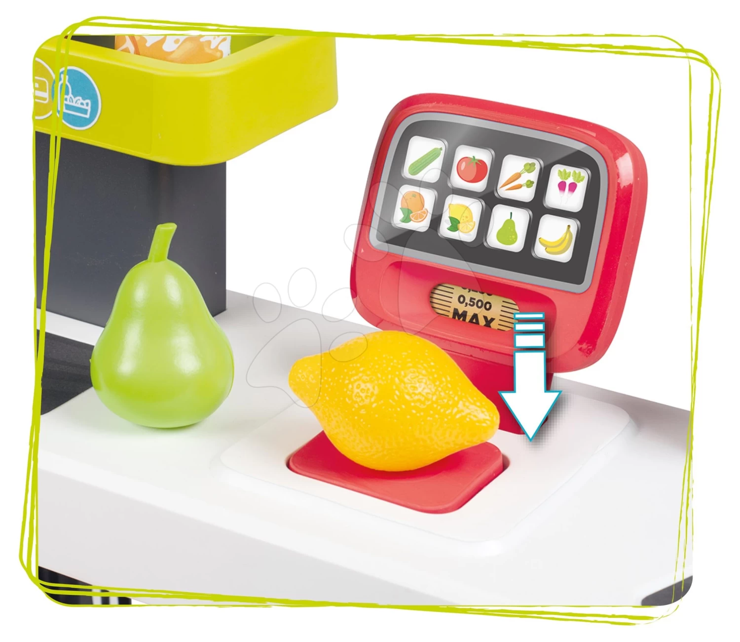 Gemischtwarenladen Maxi Market Smoby Mit Elektronischer Registrierkasse Und Scannerkühlschrank Mit 50 Zubehör – Bild 5