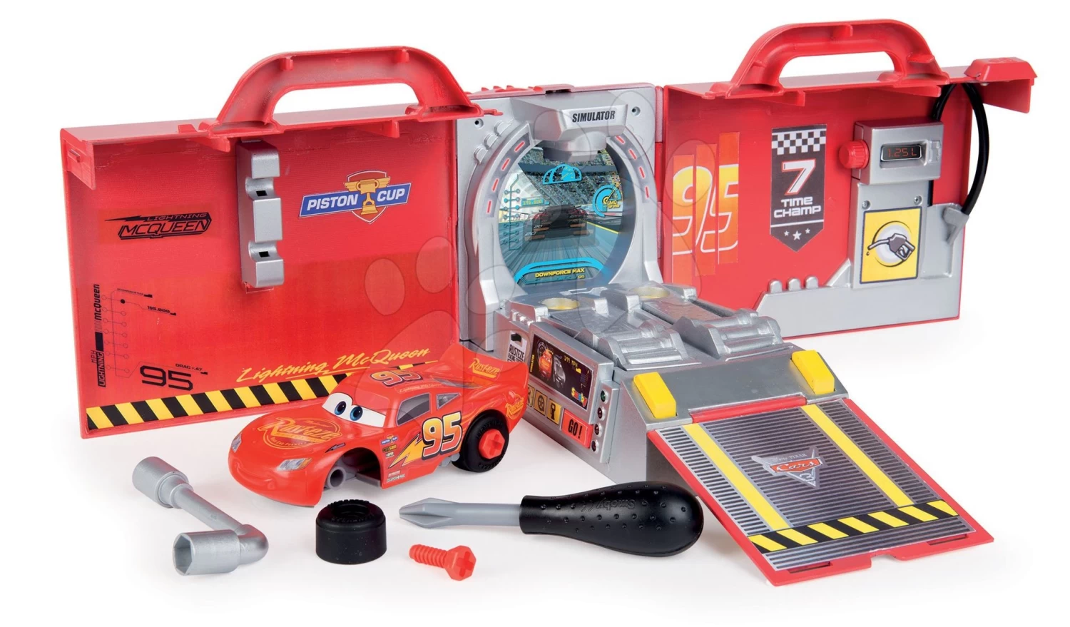 Set Reinigungswagen Mit Elektronischem Staubsauger Vacuum Cleaner Smoby Und Wagen Mit Werkzeugen Und LKW Mack Truck Simulator Cars â Bild 6