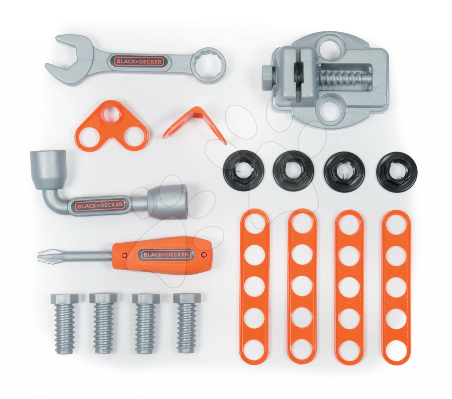 Trettraktor-Set Claas Farmer XL Mit Anhänger Smoby Und Black&Decker Devil Workmate 3in1 Workshop Mit Elektronischer Bohrmaschine – Bild 15