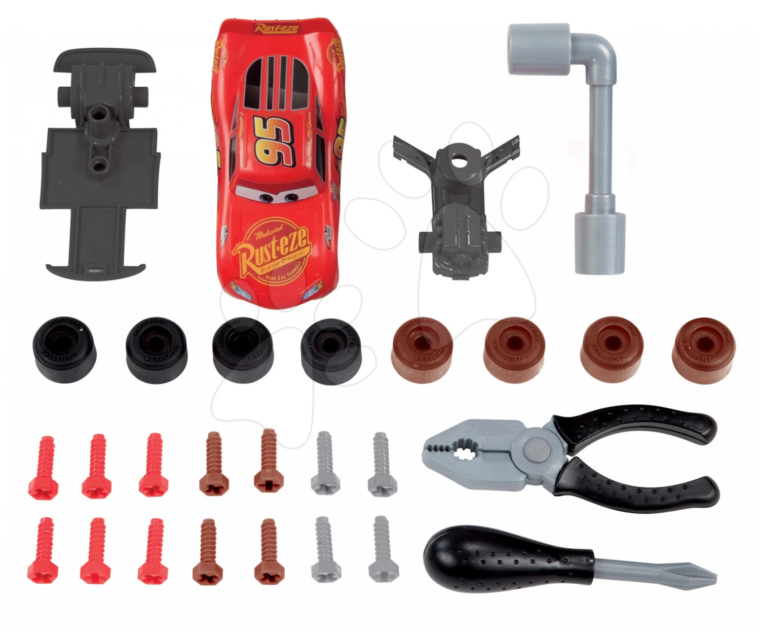 Trettraktor-Set Farmer XL Smoby Mit Anhänger Und Werkstattwagen Cars Mack Truck – Bild 8