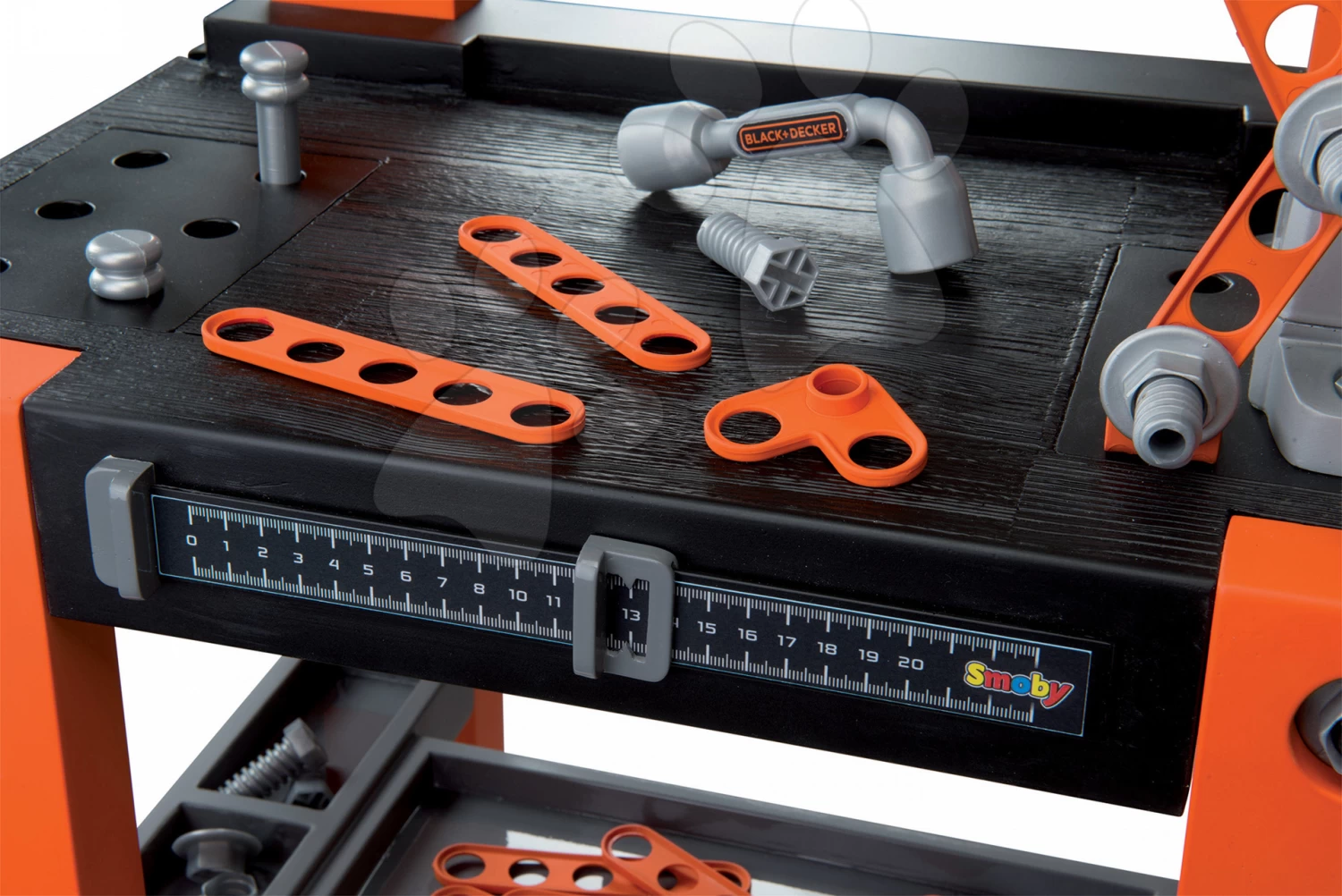 Werkstattset Black+Decker Smoby Mit 79 Zubehörteilen Und Einer Elefantenschaukel Mit Beweglichen Ohren – Bild 3
