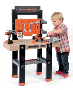 Werkstattset Black + Decker Smoby Mit Bohrmaschine Und Elektronischem Trainer V8 Driver