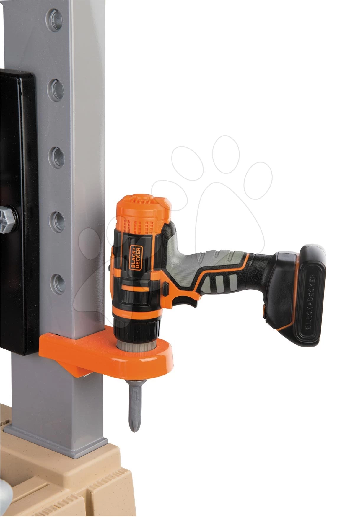 Werkstatt Black & Decker Smoby Mit Mechanischer Bohrmaschine Mit Schraubstock Und Klappmotor Und 82 Teiligem Zubehör 103 Cm Hoch – Bild 4