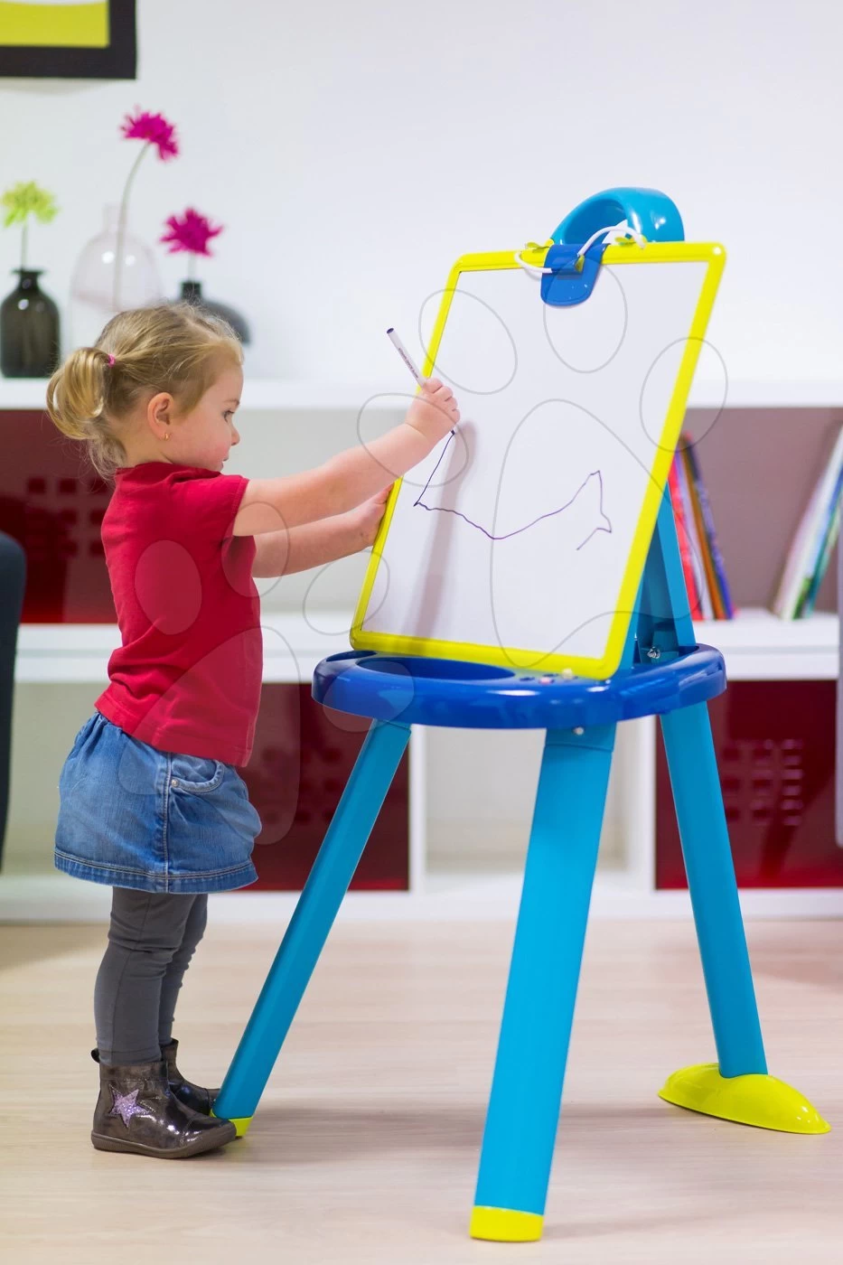 Set Reinigungswagen Smoby Mit Elektronischem Staubsauger Rowenta Und Ein Zeichenbrett Mit 72 Magneten â Bild 15