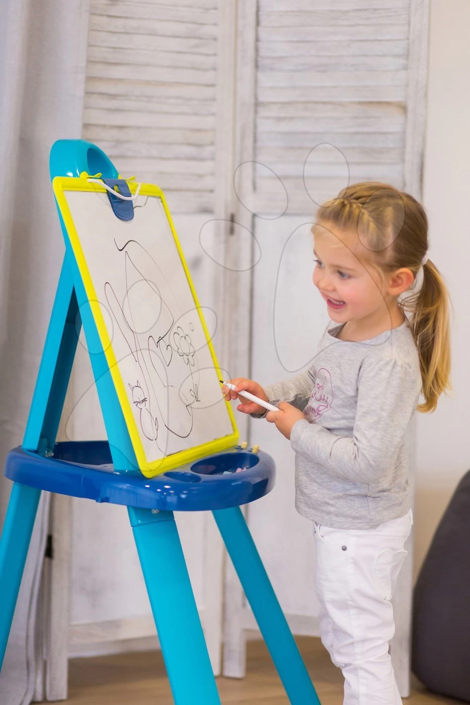 Set Reinigungswagen Smoby Mit Elektronischem Staubsauger Rowenta Und Ein Zeichenbrett Mit 72 Magneten â Bild 16