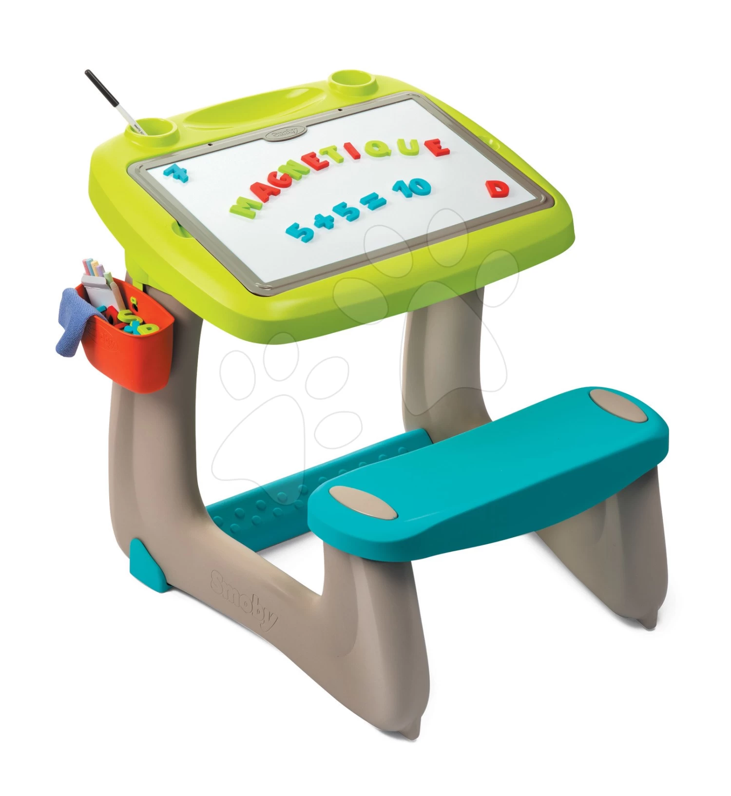 Set Reinigungswagen Mit Elektronischem Staubsauger Vacuum Cleaner Smoby Und Eine Bank Mit Doppelseitiger Schultafel Und Einem Arztköfferchen – Bild 4